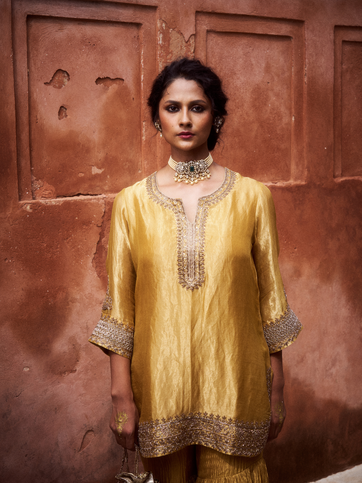 Pakeezah Sharara Set- Mustard