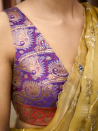 Meenakari Jaal Saree- Mustard
