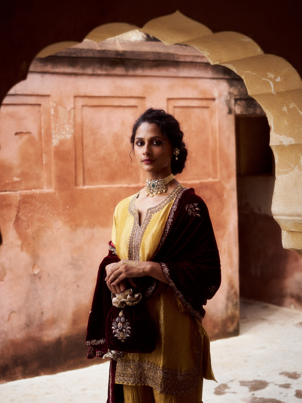 Pakeezah Sharara Set- Mustard