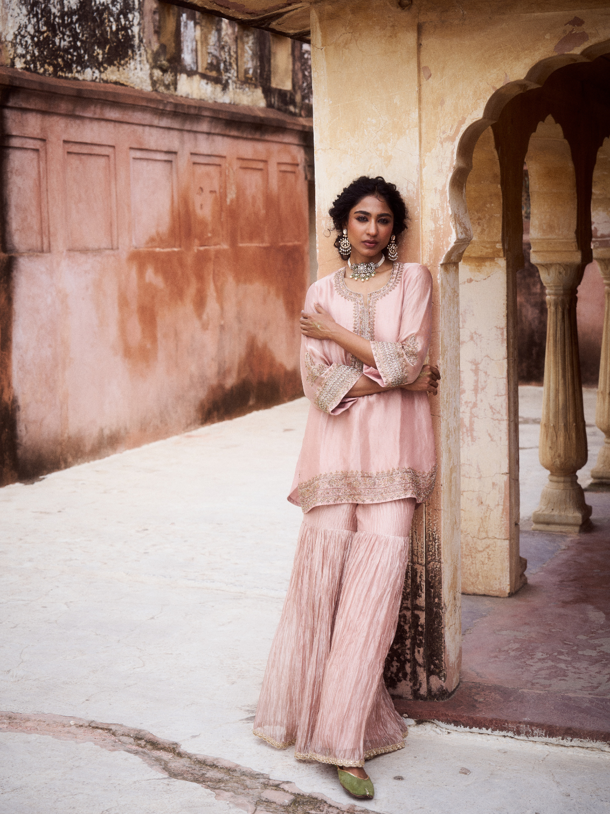 Pakeezah Sharara Set- Mauve