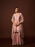 Noor Sharara Set- Rose