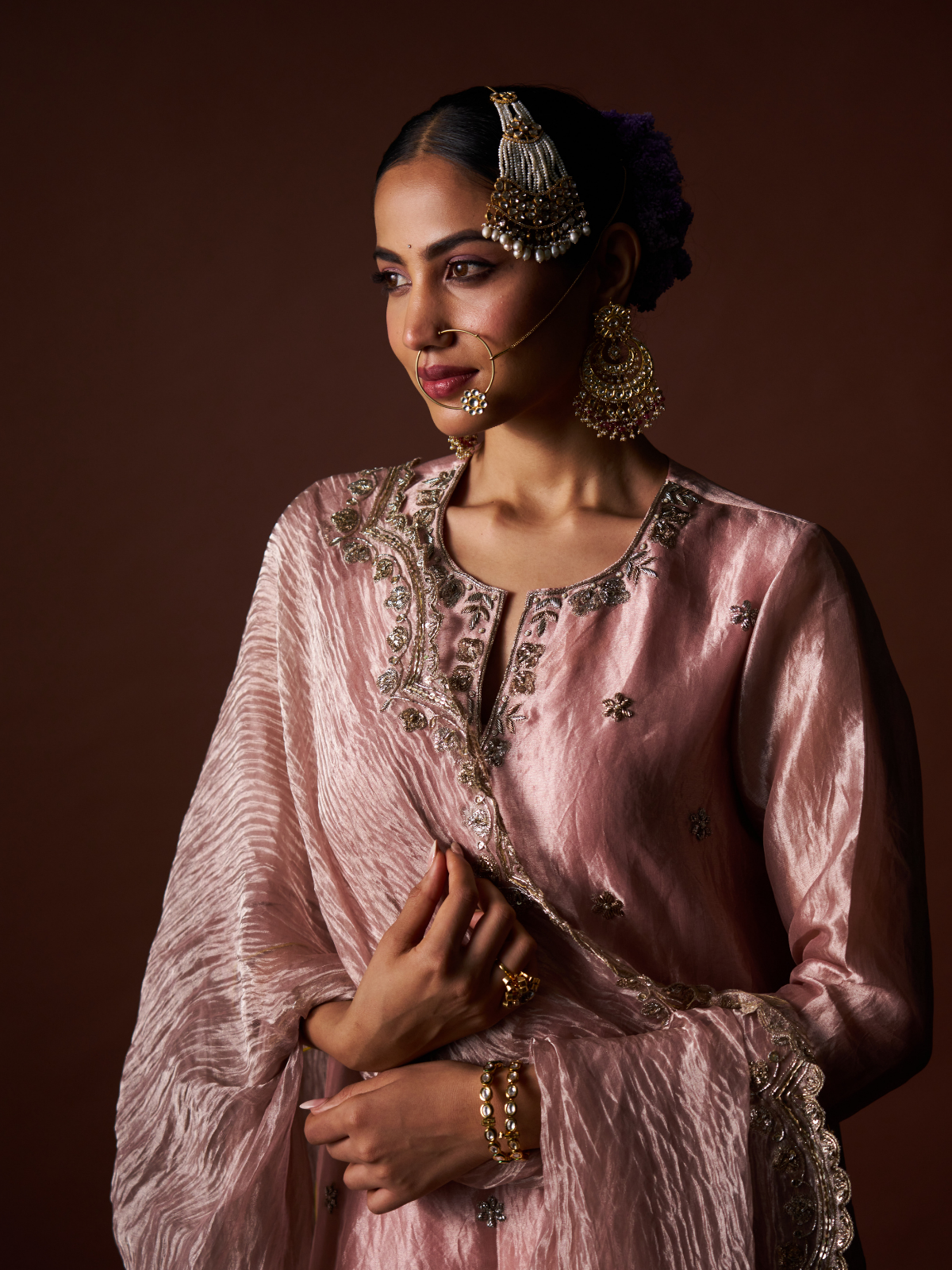 Noor Sharara Set- Rose