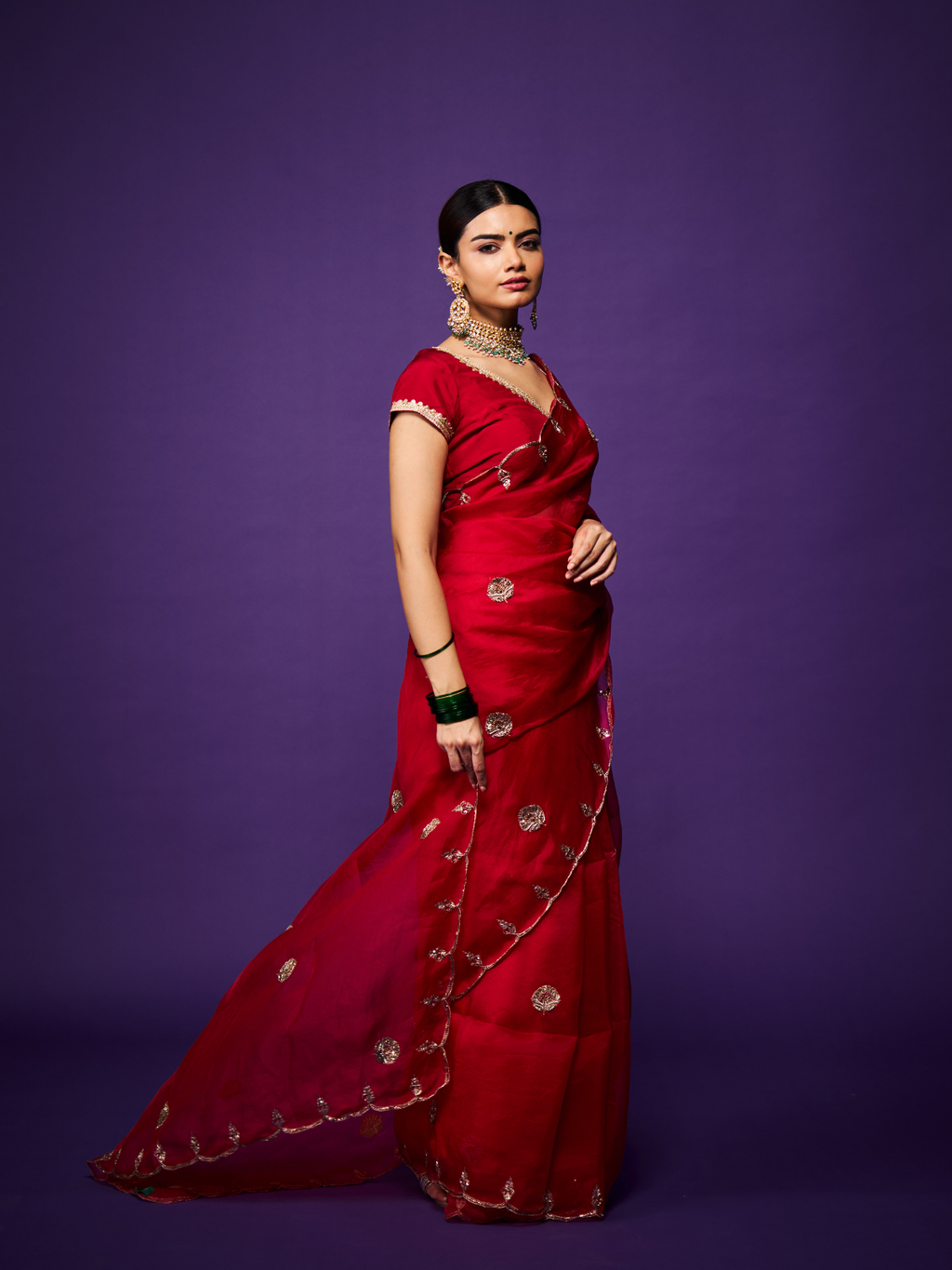 Orchid Scallop Saree