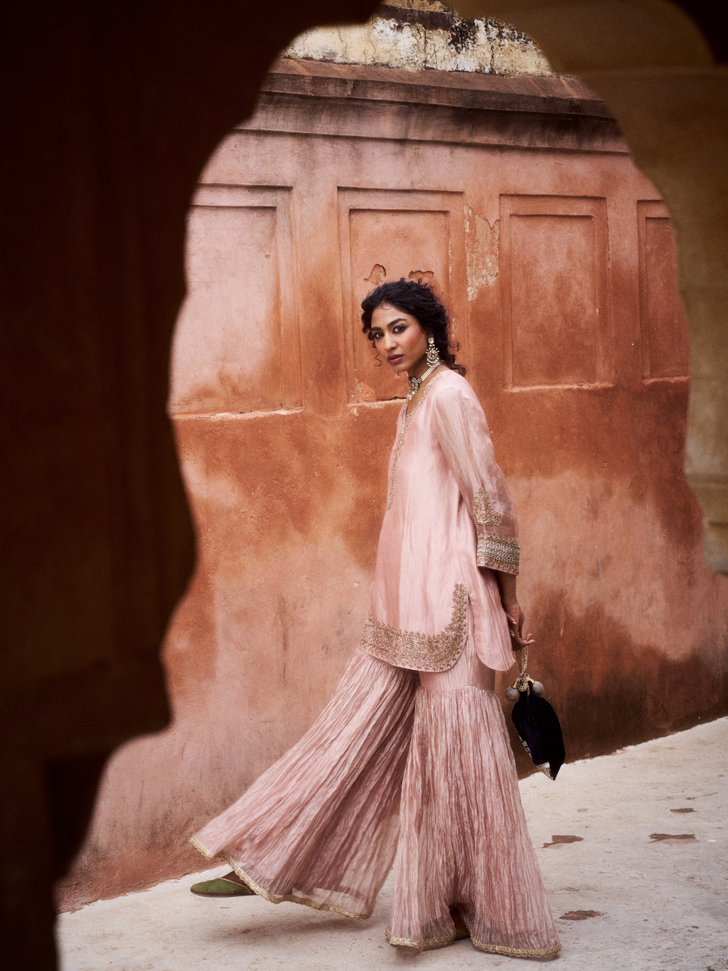 Pakeezah Sharara Set- Mauve