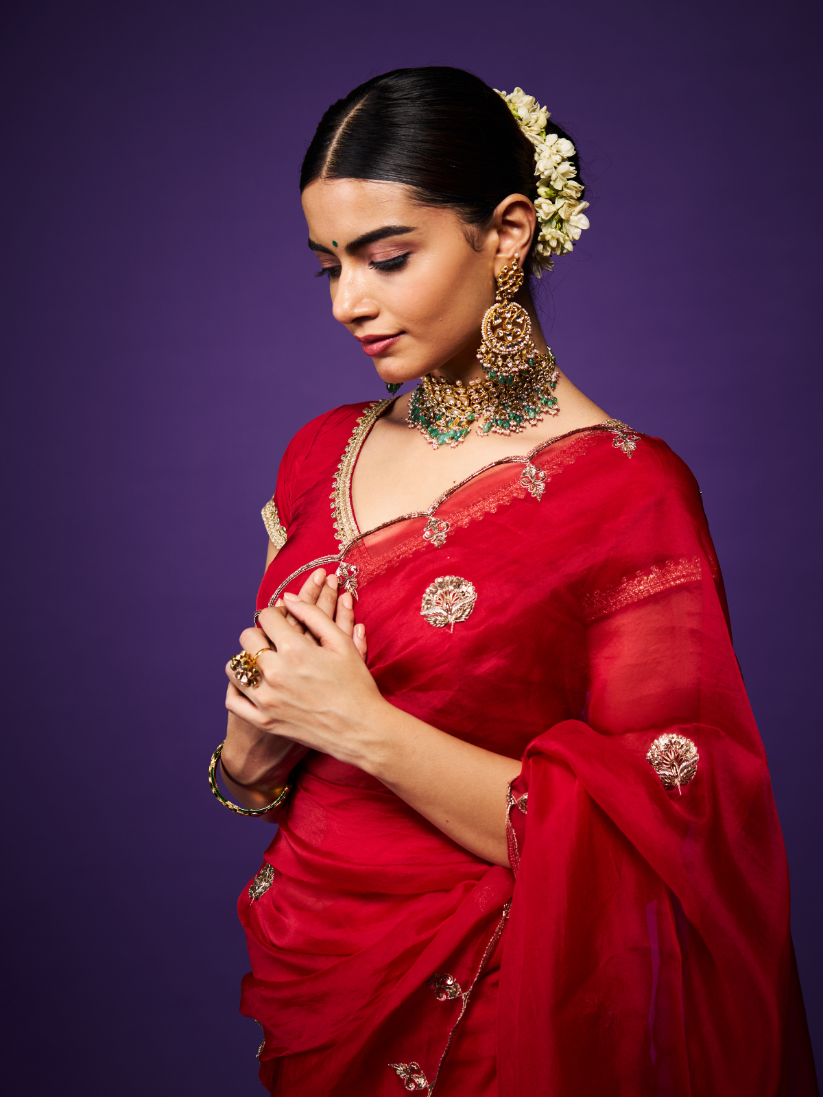 Orchid Scallop Saree