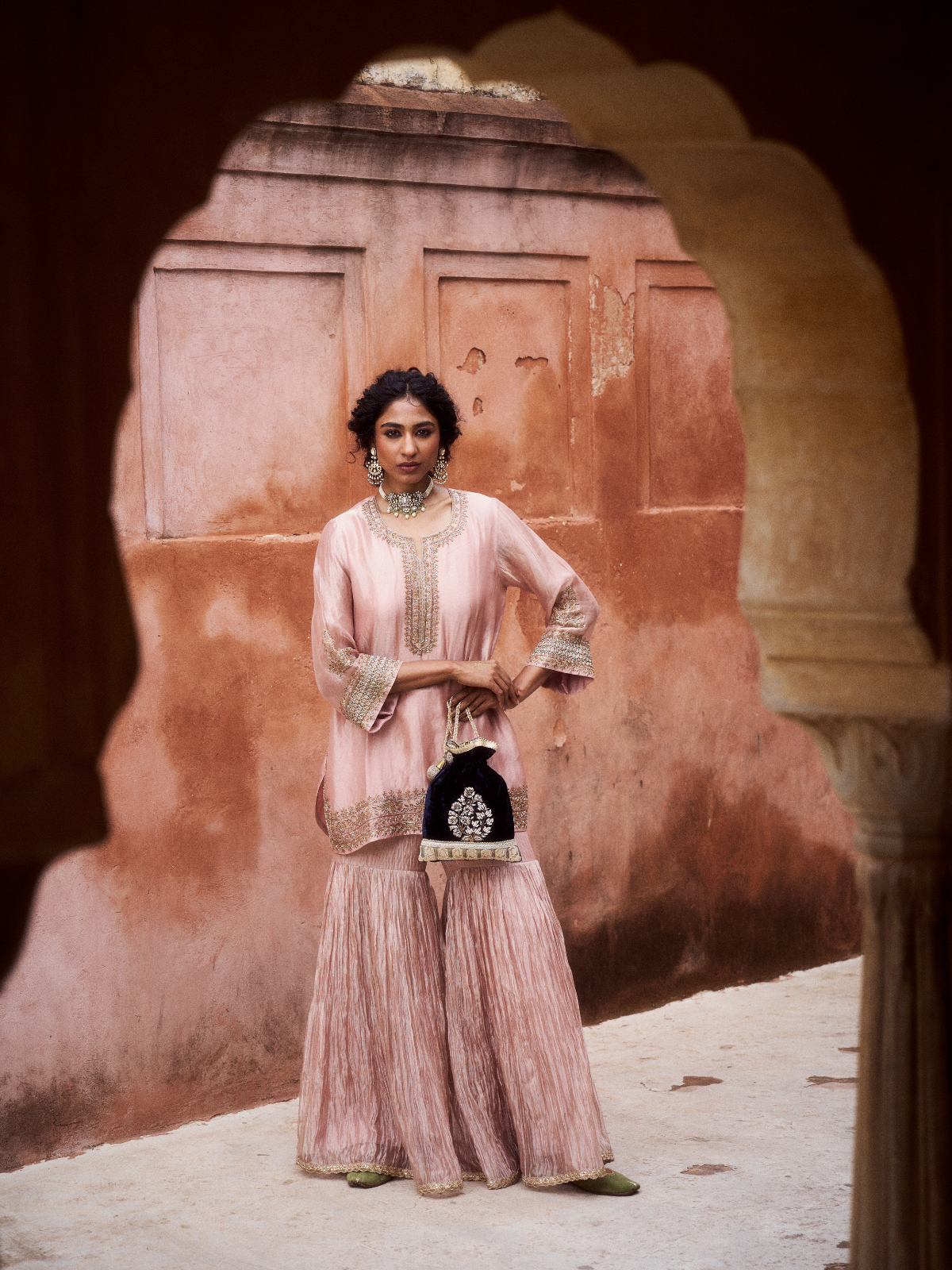 Pakeezah Sharara Set- Mauve