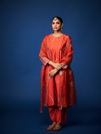 Chandni Kurta Set- Rust