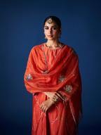 Chandni Kurta Set- Rust