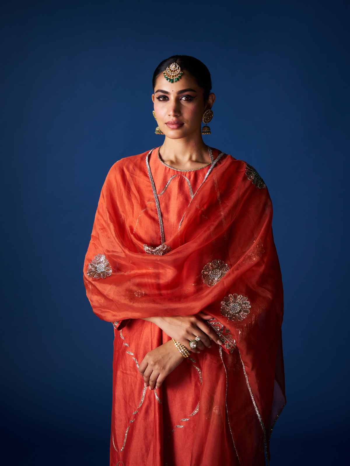 Chandni Kurta Set- Rust